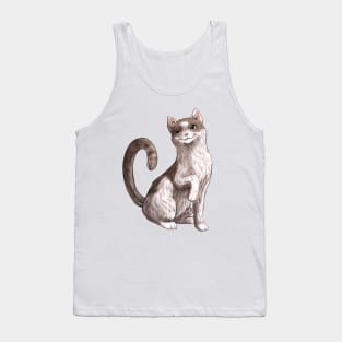 White and Gray Calico Cat Pet Portrait Tank Top